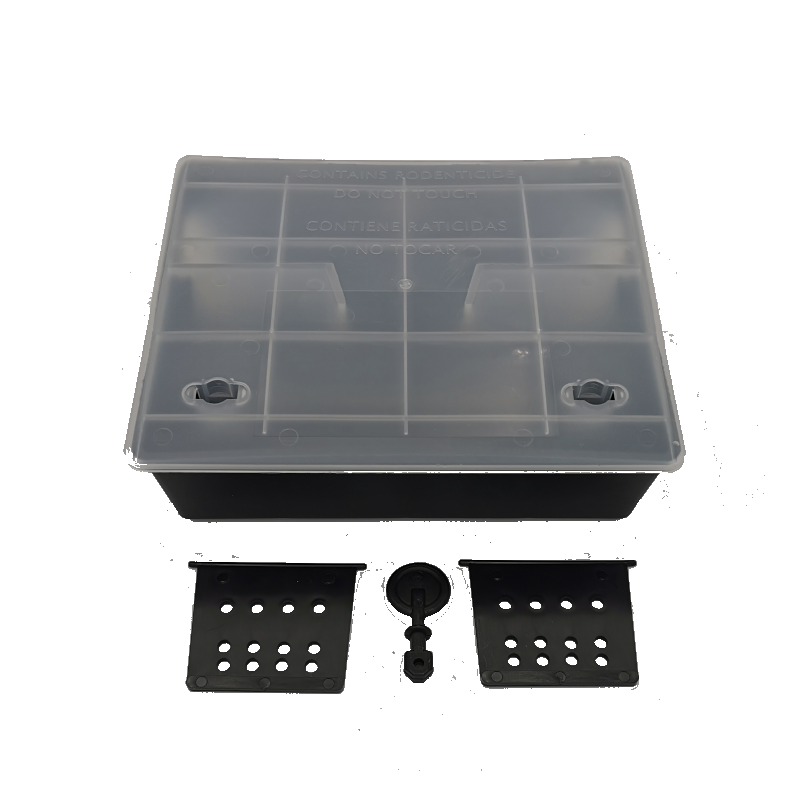 Compact bait box for rats and mice, with transparent lid, 15 pcs.