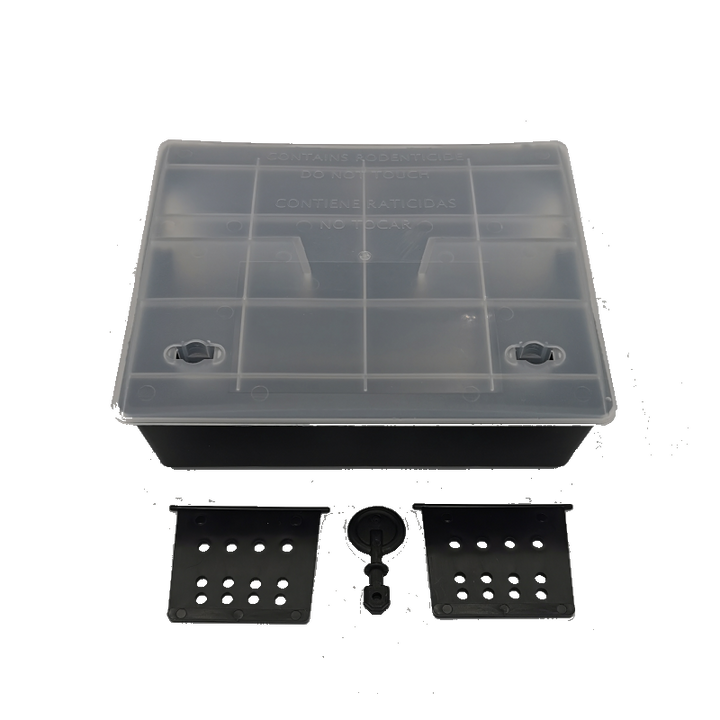 Compact bait box for rats and mice, with transparent lid, 15 pcs.