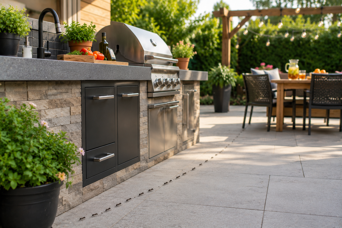 How to protect an outdoor kitchen from ants and other pests?