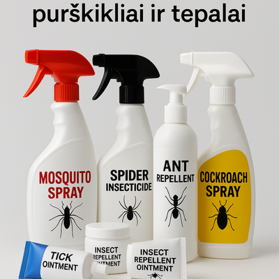 Kenkejų kontrolė: purškikliai ir tepalai
