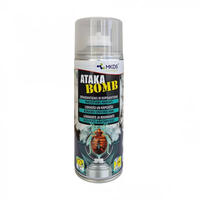 ATAKA BOMB INSEKTICIDAS SKRAIDANTIEMS IR ROPOJANTIEMS VABZDŽIAMS, 400 ML