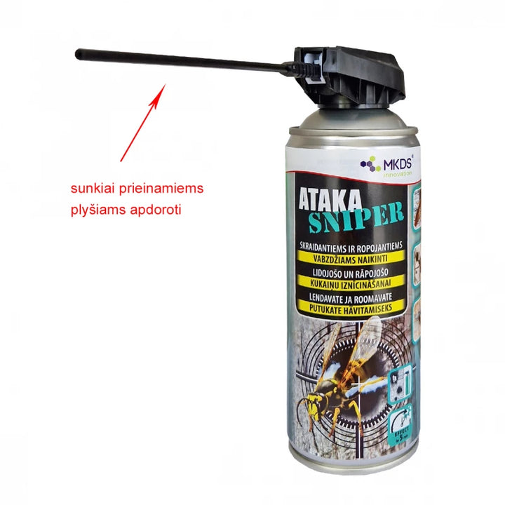 ATAKA SNIPER INSEKTICIDAS SKRAIDANTIEMS IR ROPOJANTIEMS VABZDŽIAMS, 400 ML