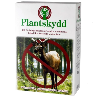 Plantskydd (kraujo miltai) apsaugo augalus nuo kiškių,  stirnų, elnių ir briedžių