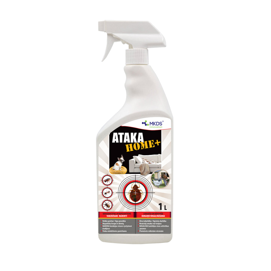ATAKA HOME + insekticidas vabzdžiams naikinti kilimuose, čiužiniuose, 1 l