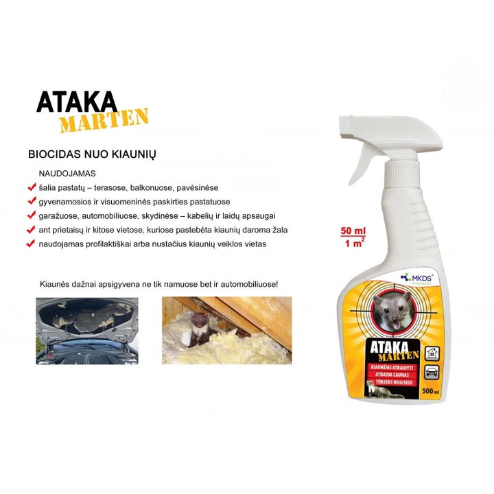ATAKA MARTEN REPELENTAS NUO KIAUNIŲ, 500 ML